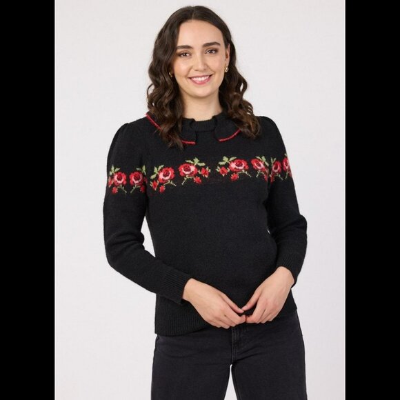 Joanie Clothing Sweaters - Joanie Brand Ruffalo Frill Collar Knitted Sweater NWT Size US Small